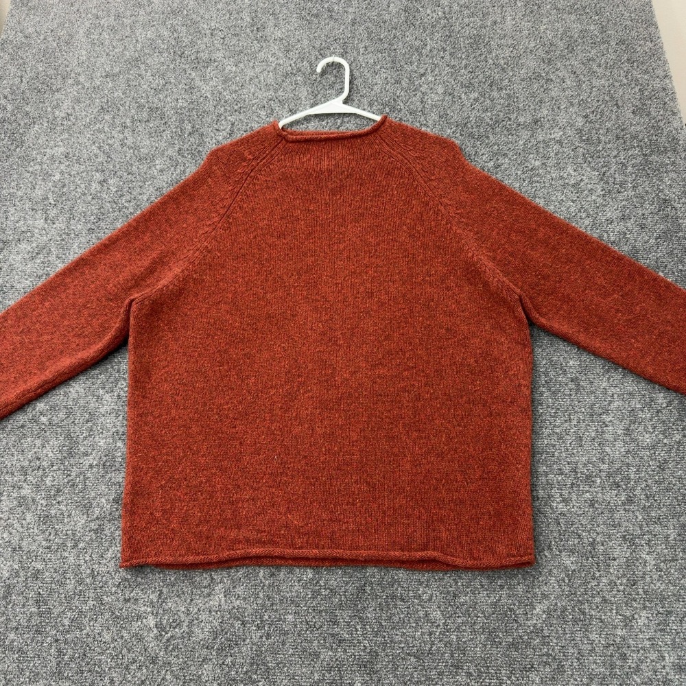 Sundance Sweater Mens L Orange Wool Lambswool Roll Neck Casual Boho Rustic